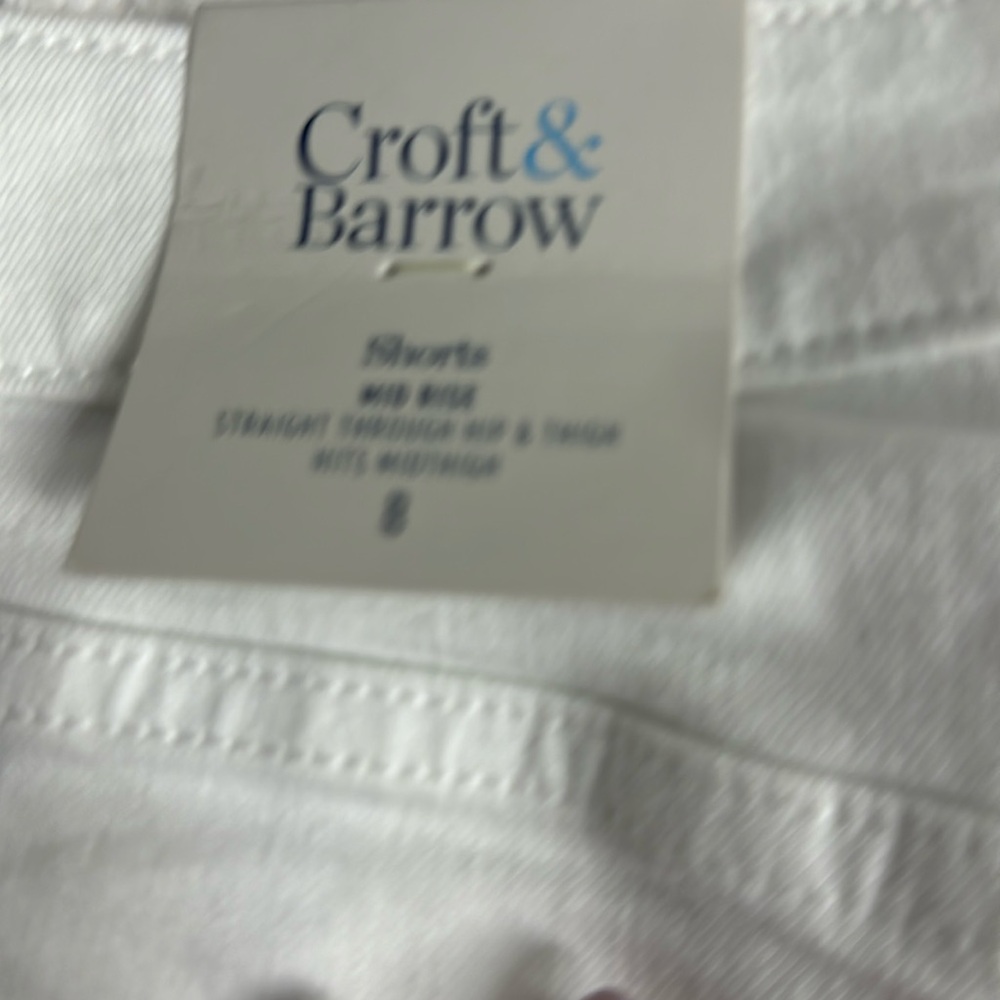 NWT Croft & Barrow White Cuffed Denim Ahorts - Picture 5 of 5